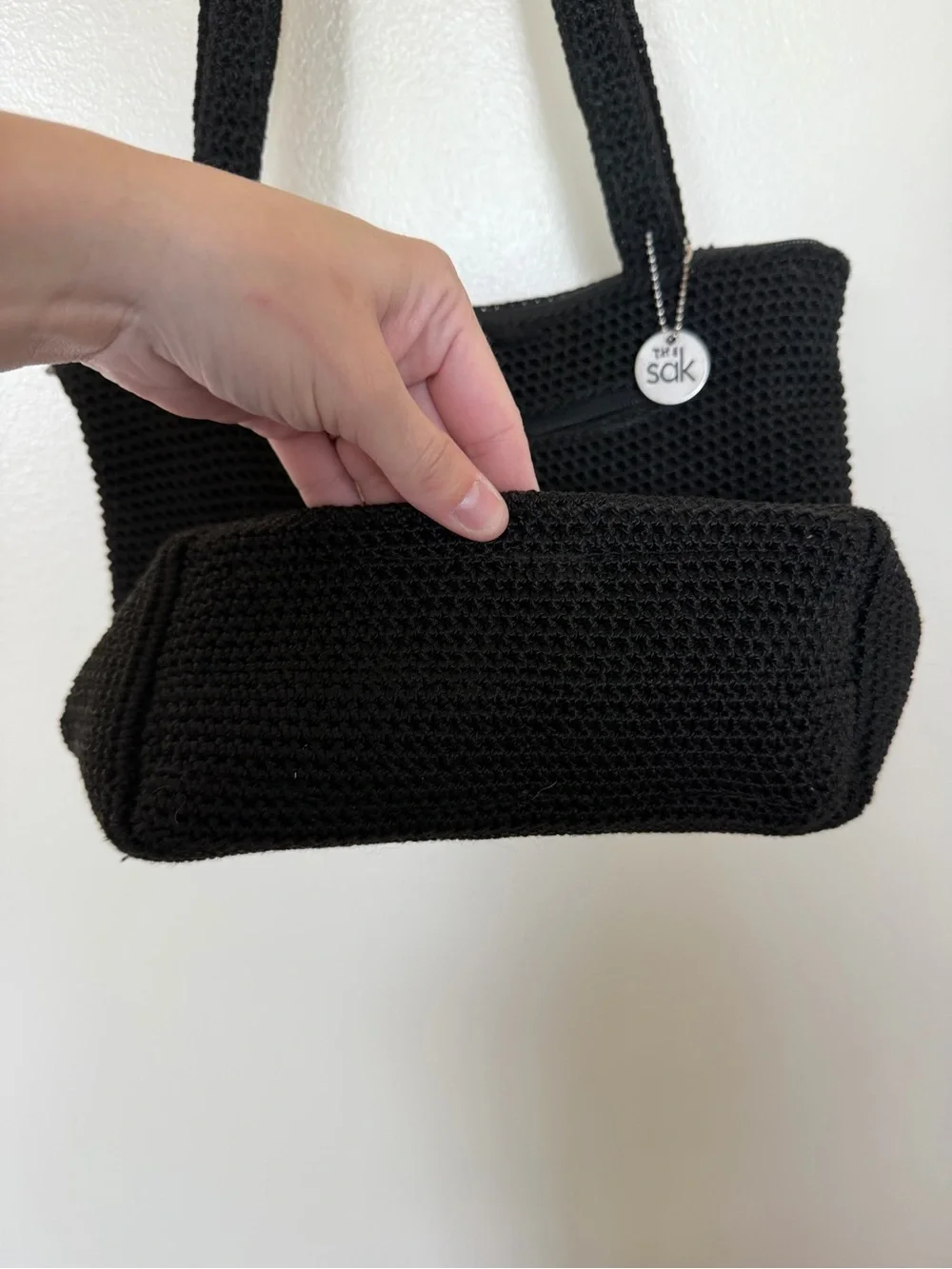 THE SAK Black Knit Shoulder Bag